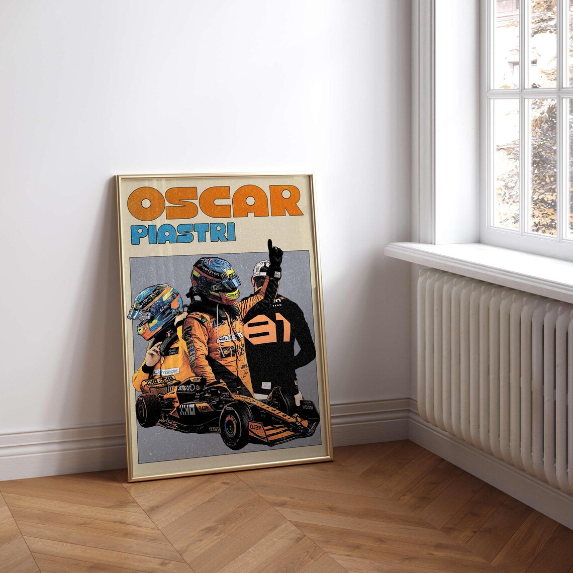 Oscar Piastri Formula 1 Retro Racing Travel Poster - Image 4