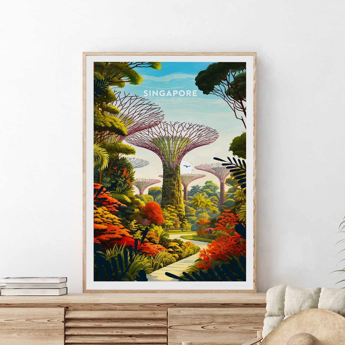Singapore Southeast Asia Gardens Supertree Grove Garden Scene Poster - Image 2