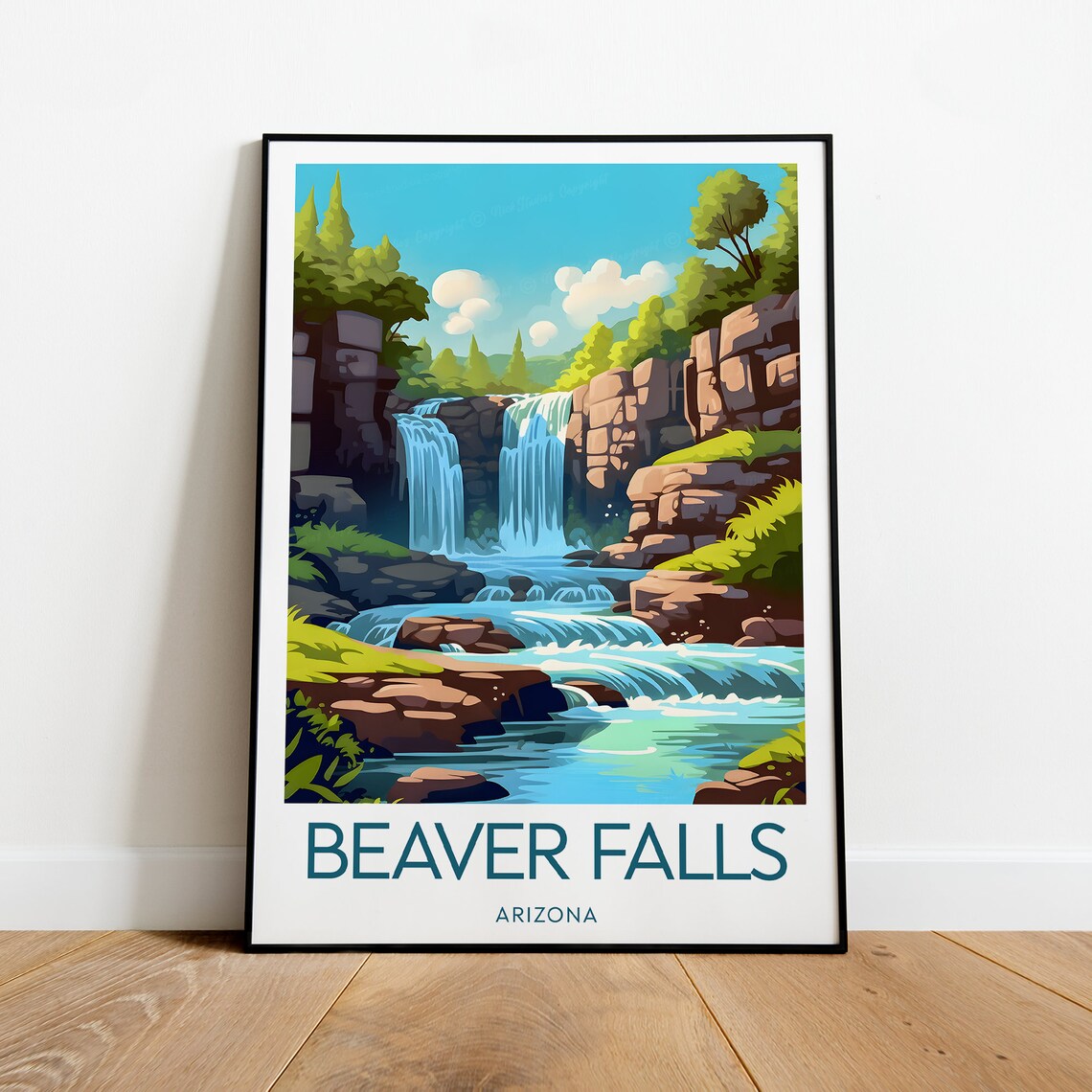 Beaver Falls Travel Poster, Arizona Birthday