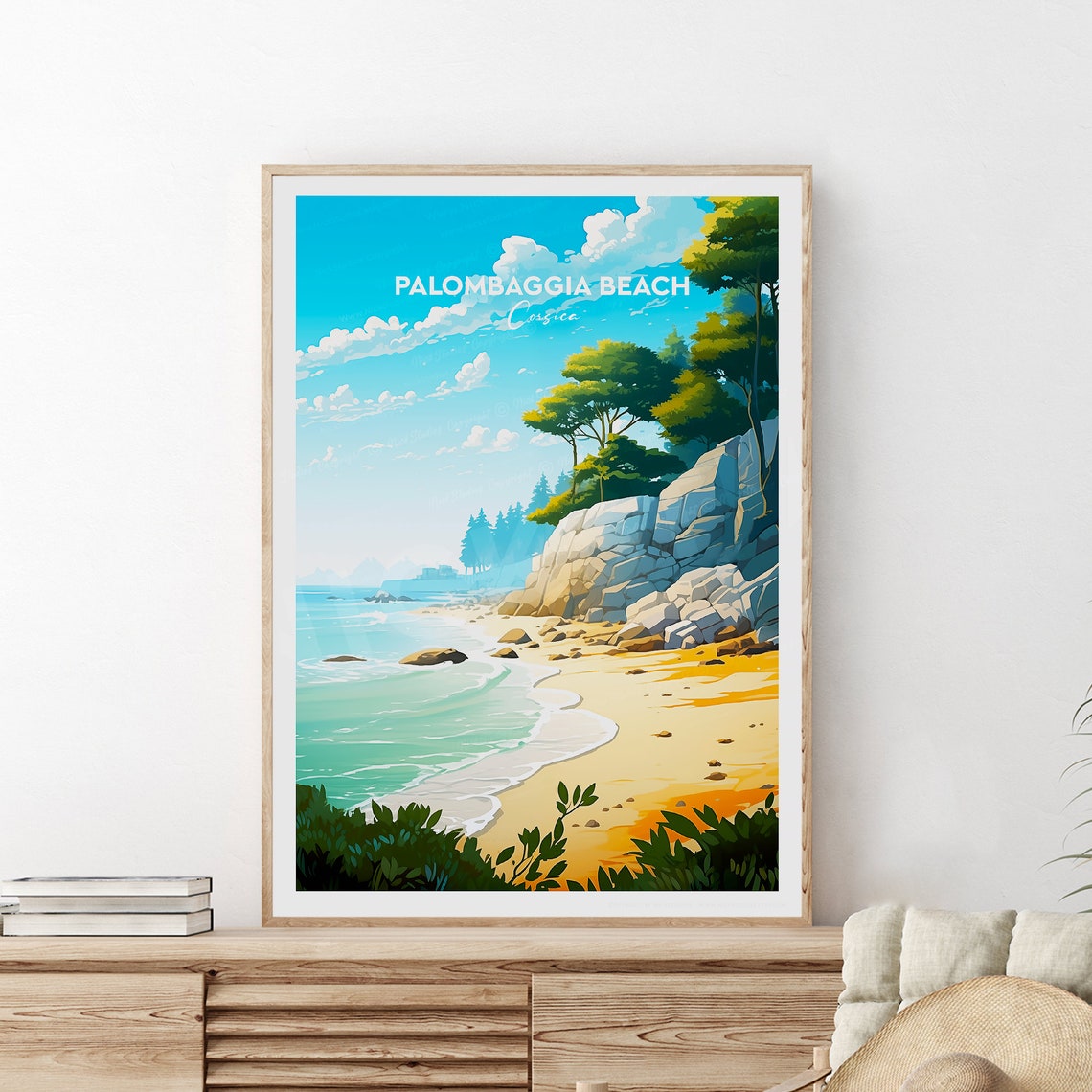 Palombaggia Beach Corsica Turquoise Bay Sandy Coast Travel Poster