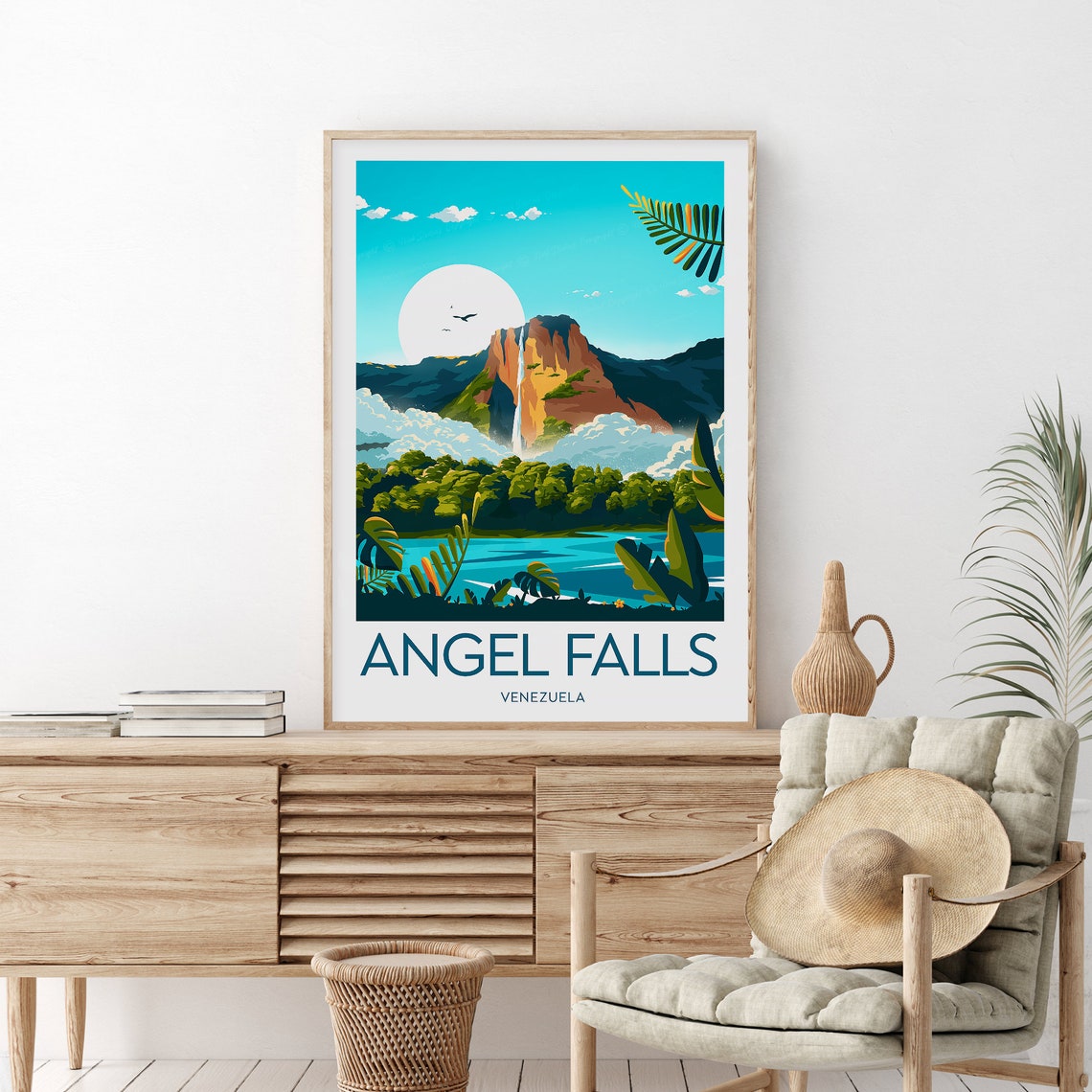 Angel Falls Venezuela Waterfall Jungle Mountain Travel Poster - Image 2