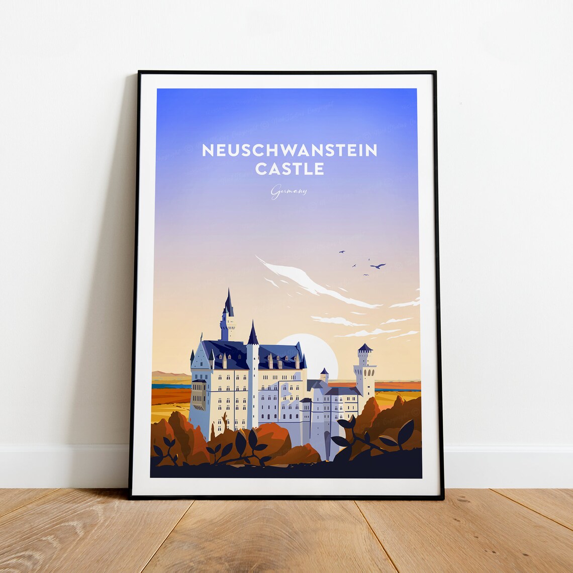 Neuschwanstein Castle Germany Fairytale Fortress At Sunset Poster - Image 2