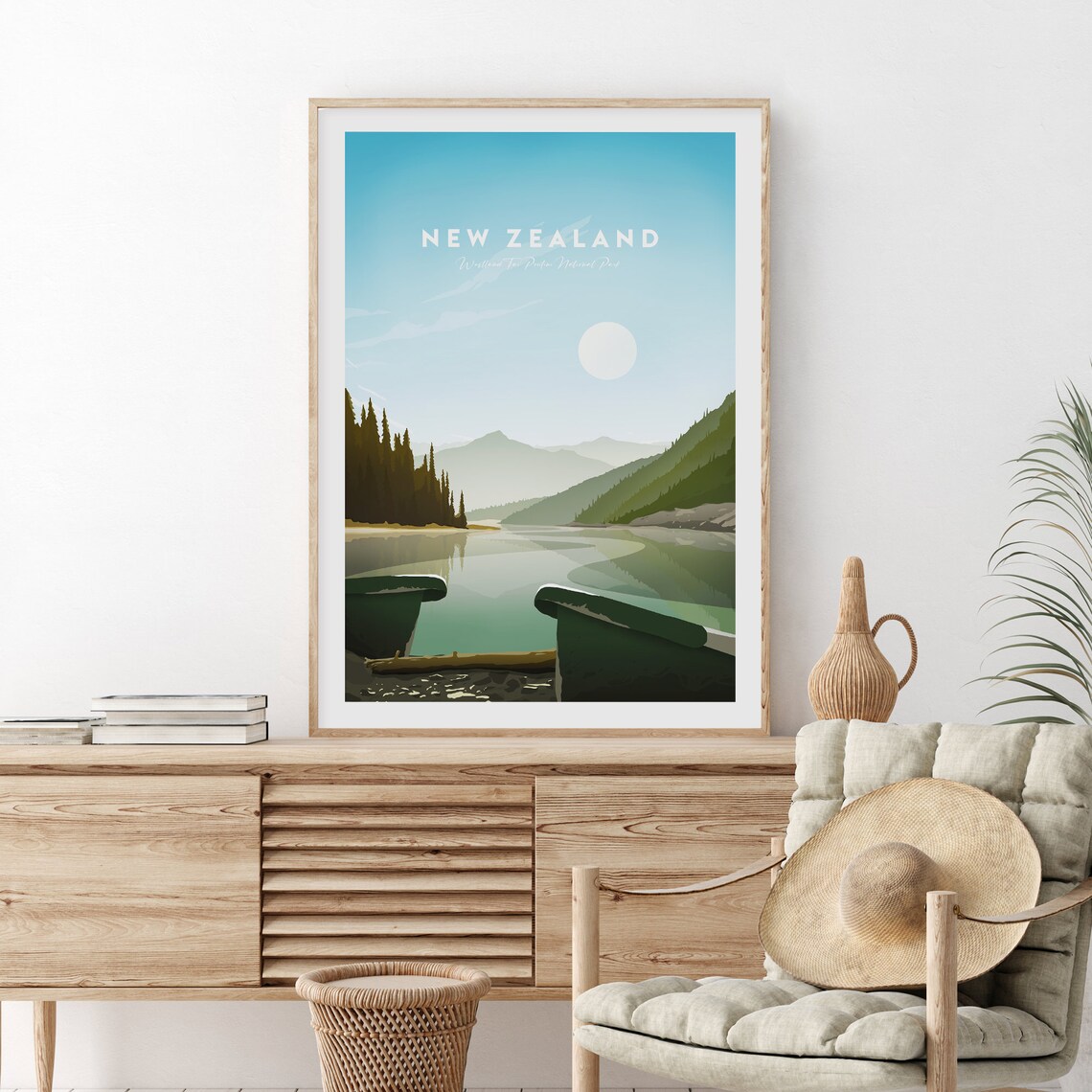 New Zealand Westland Tai Poutini National Park Lake Travel Poster - Image 2