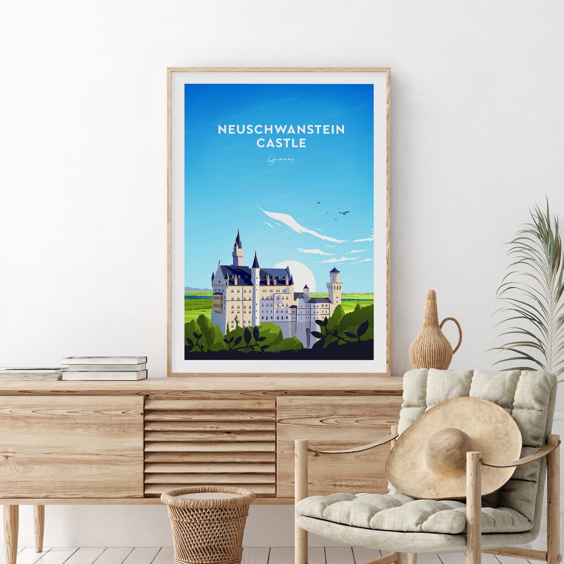 Neuschwanstein Castle Germany Fairytale Bavarian Alps Travel Poster - Image 2