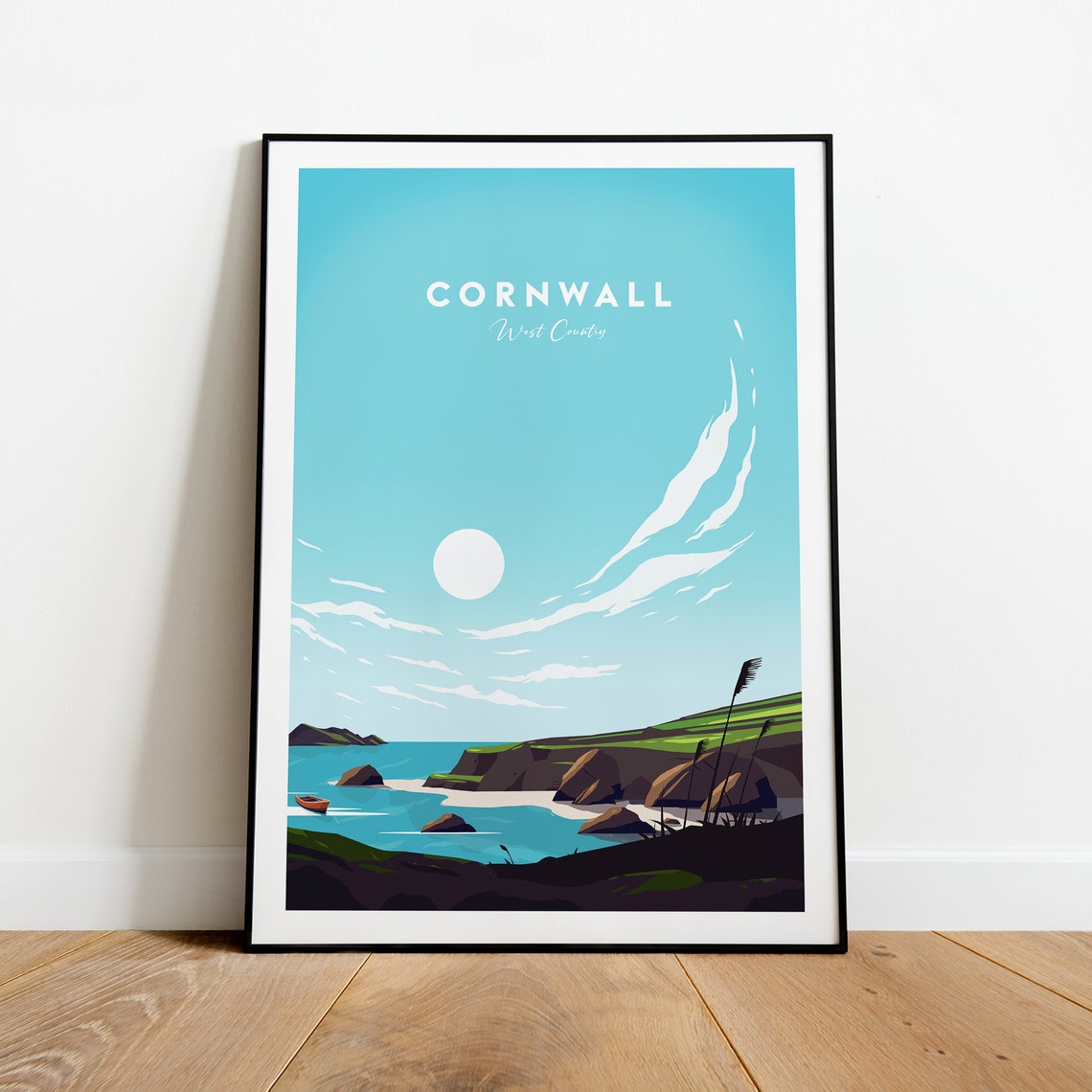 Cornwall West Country Rocky Coastline Hidden Cove Travel Poster - Image 2
