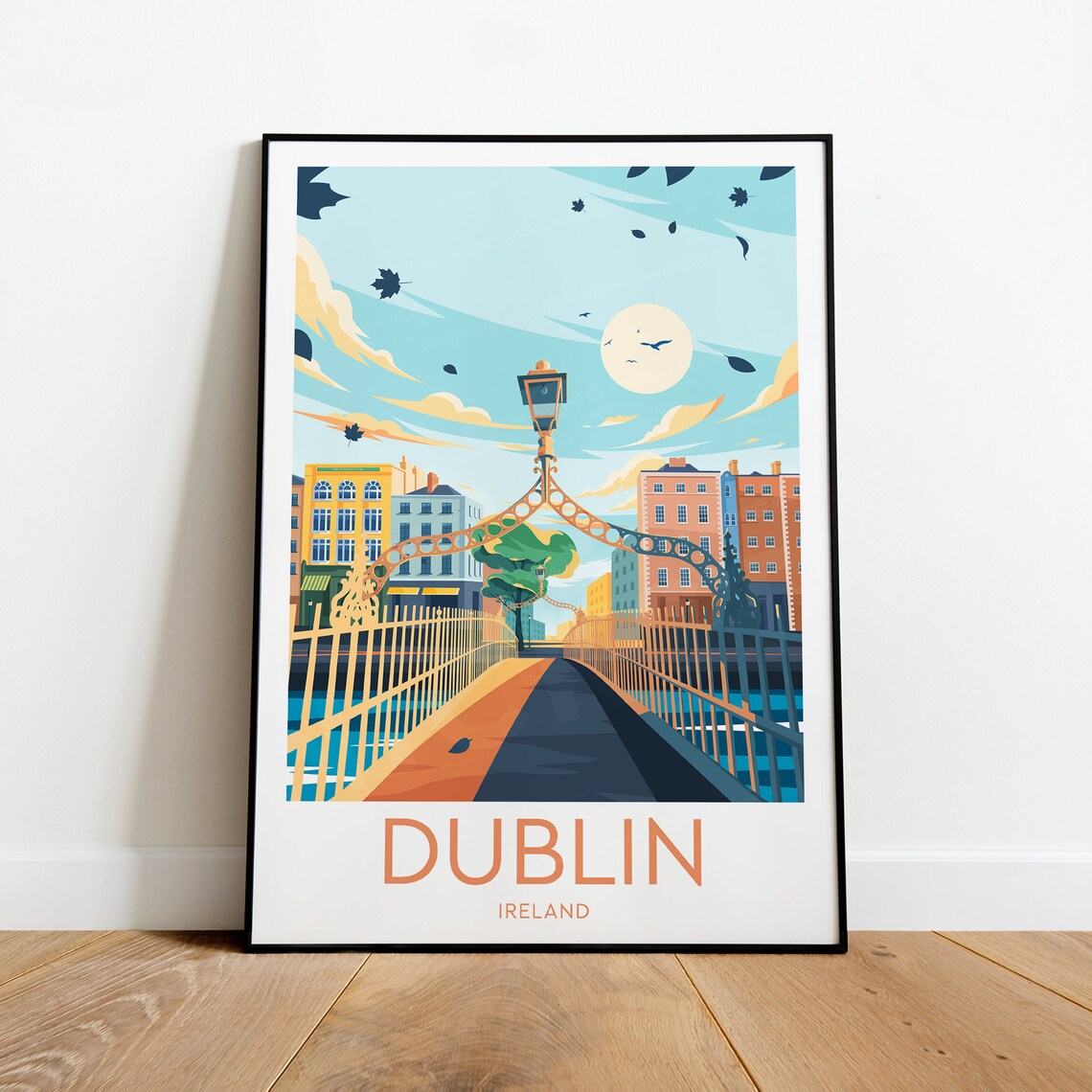 Dublin Ha Penny Bridge at the River Liffey in Ireland Poster
