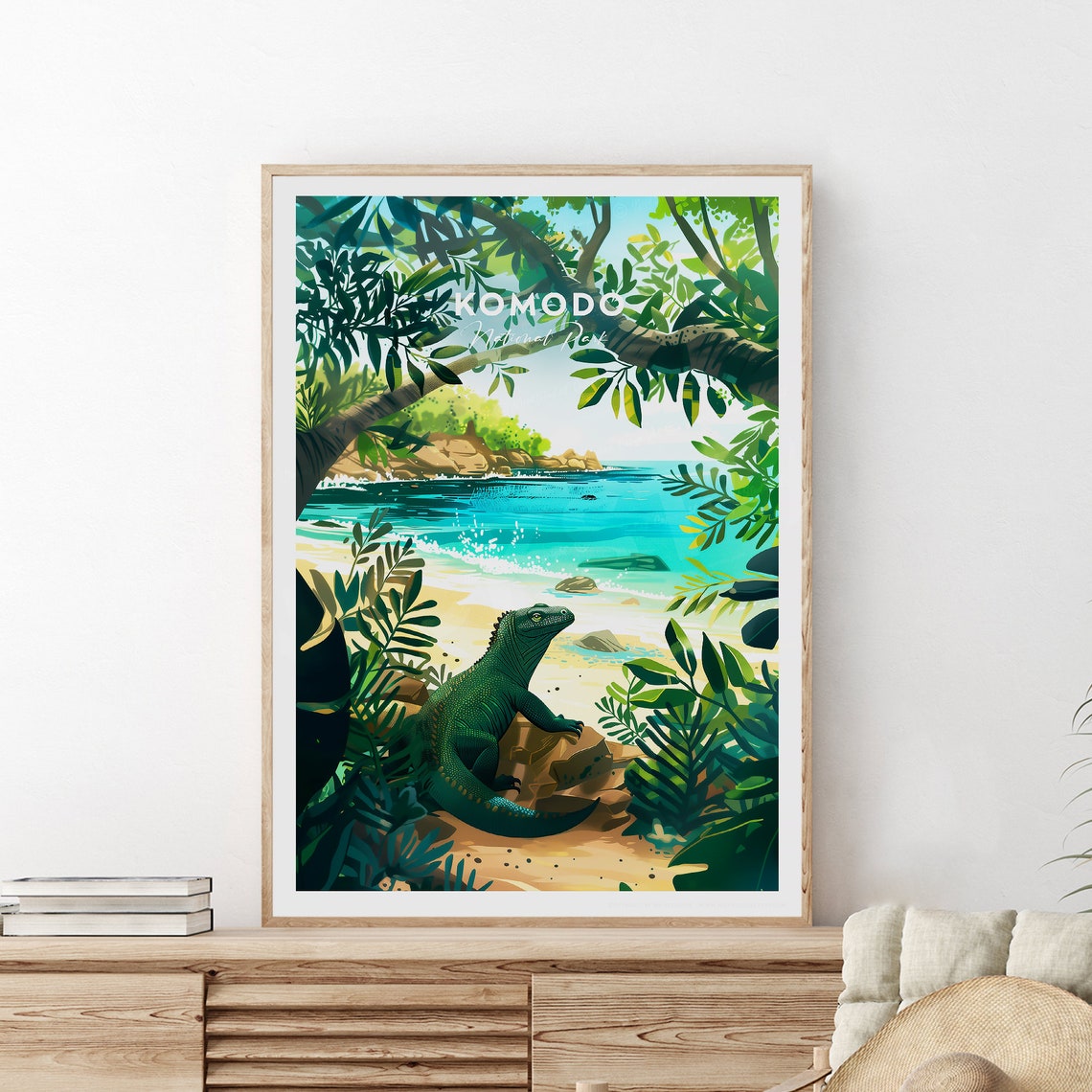 Komodo National Park Indonesia Dragon Beach Jungle Travel Poster - Image 2