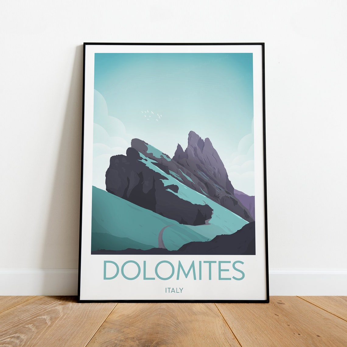 Dolomites Italy Jagged Alpine Peaks Minimalist Mountain Poster - Image 2