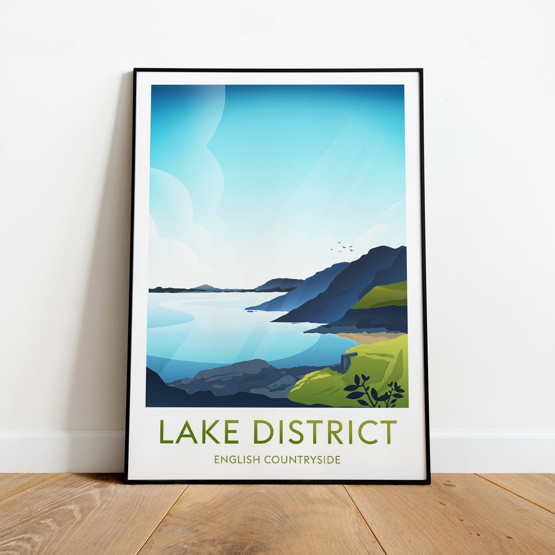 Lake District England Countryside Coast Hills Retro Travel Poster - Image 2