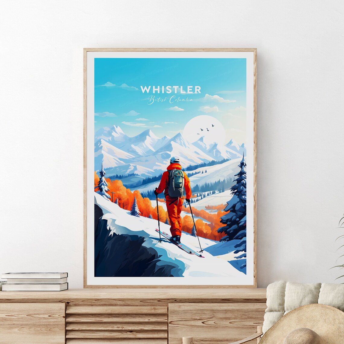 Whistler British Columbia Ski Resort Powder Day Travel Poster - Image 2