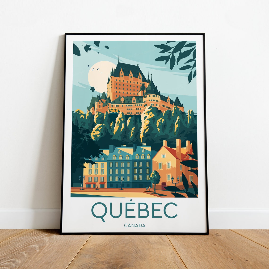 Québec Canada Château Frontenac Old Town Autumn Travel Poster