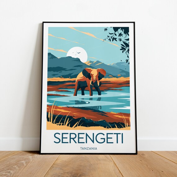 Serengeti Travel Print Tanzania Serengeti Poster Tanzania Artwork Wedding Gift Birthday