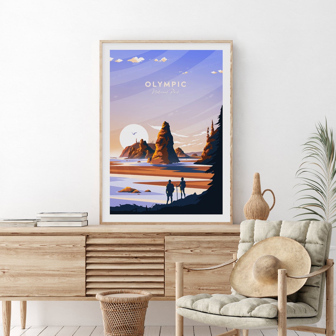 Olympic National Park Coastal Sea Stacks Golden Dusk Travel Poster - Image 2