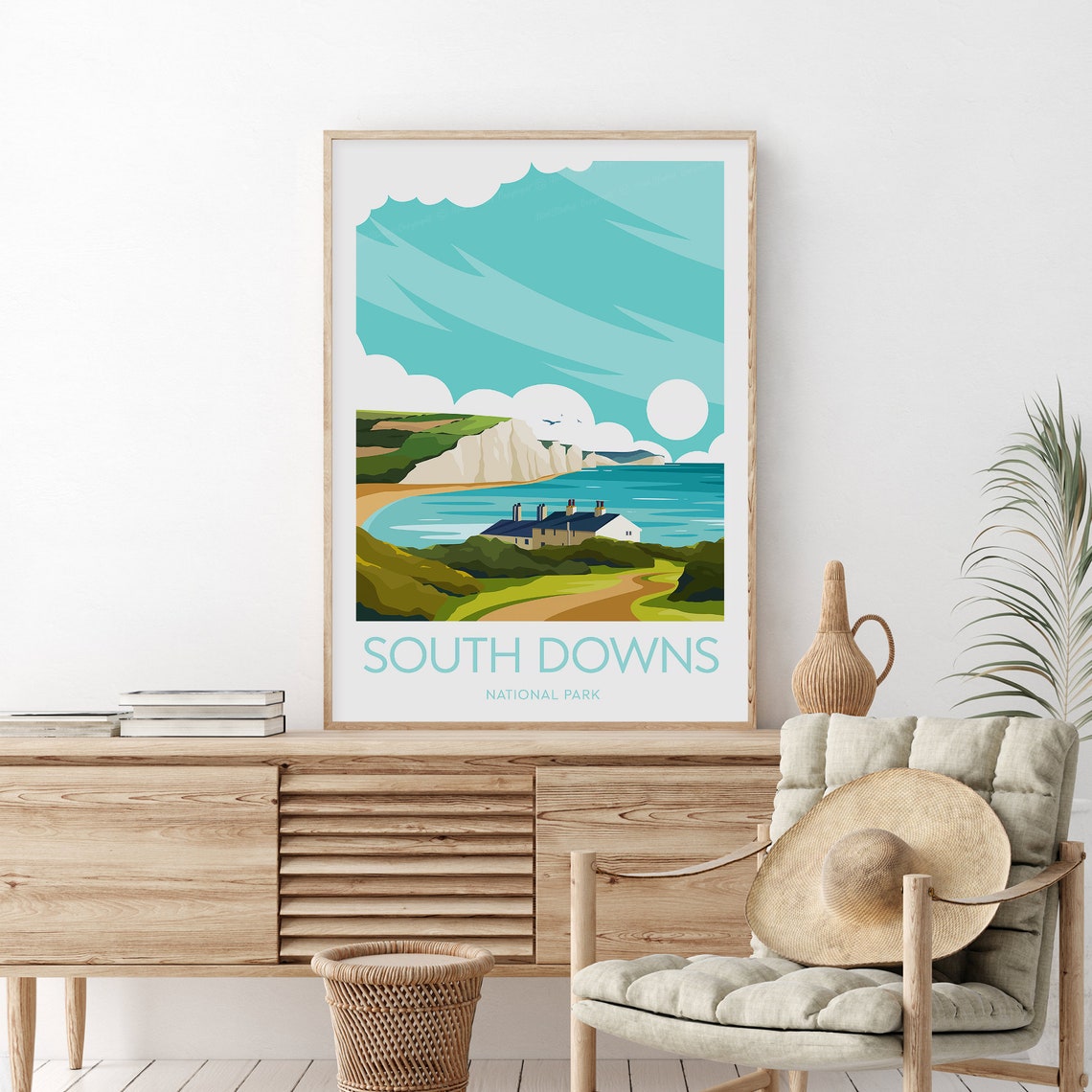 South Downs National Park Rolling Hills White Cliffs Coast Poster