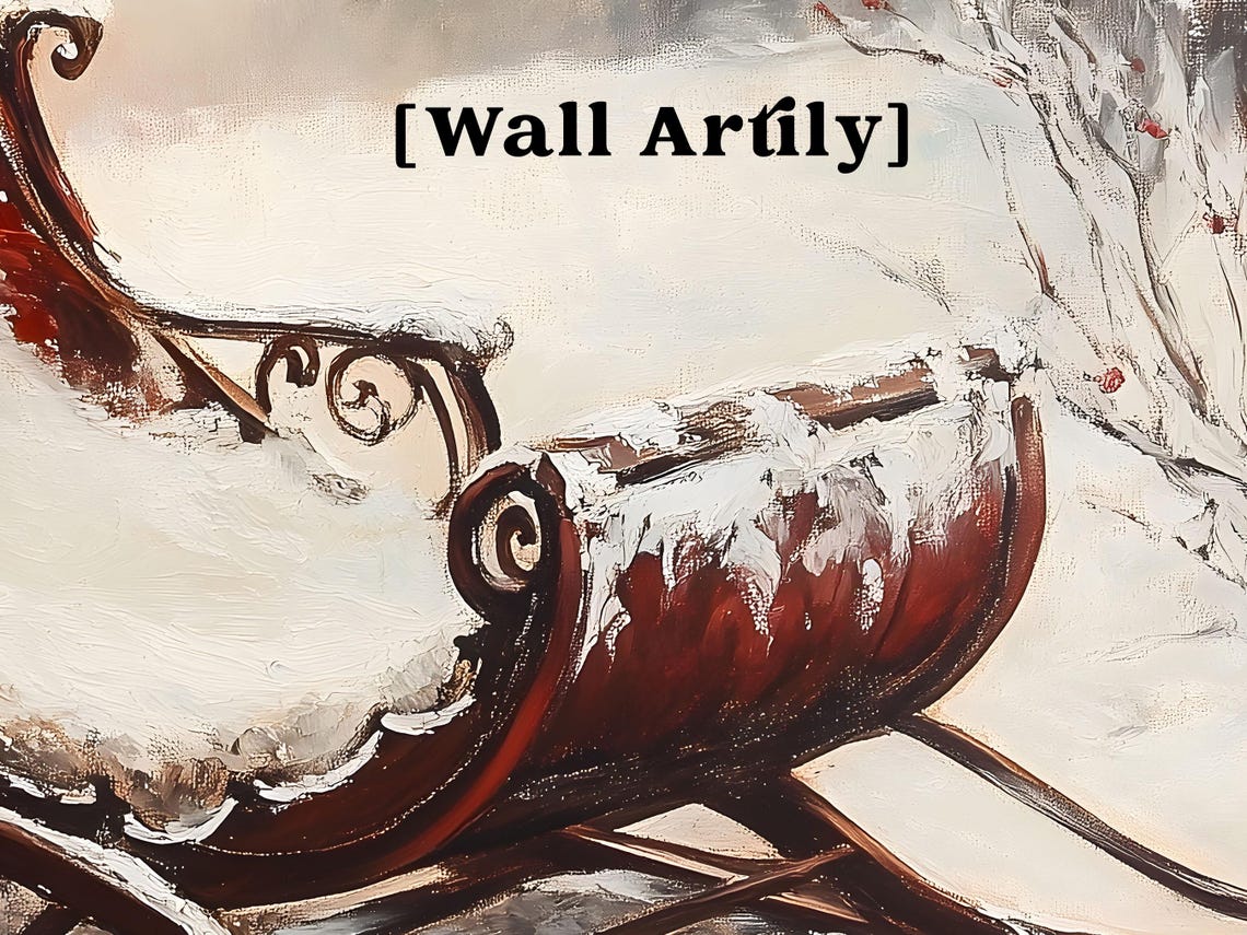 Antique Red Sleigh Covered In Snow In A Winter Forest Poster - Image 6
