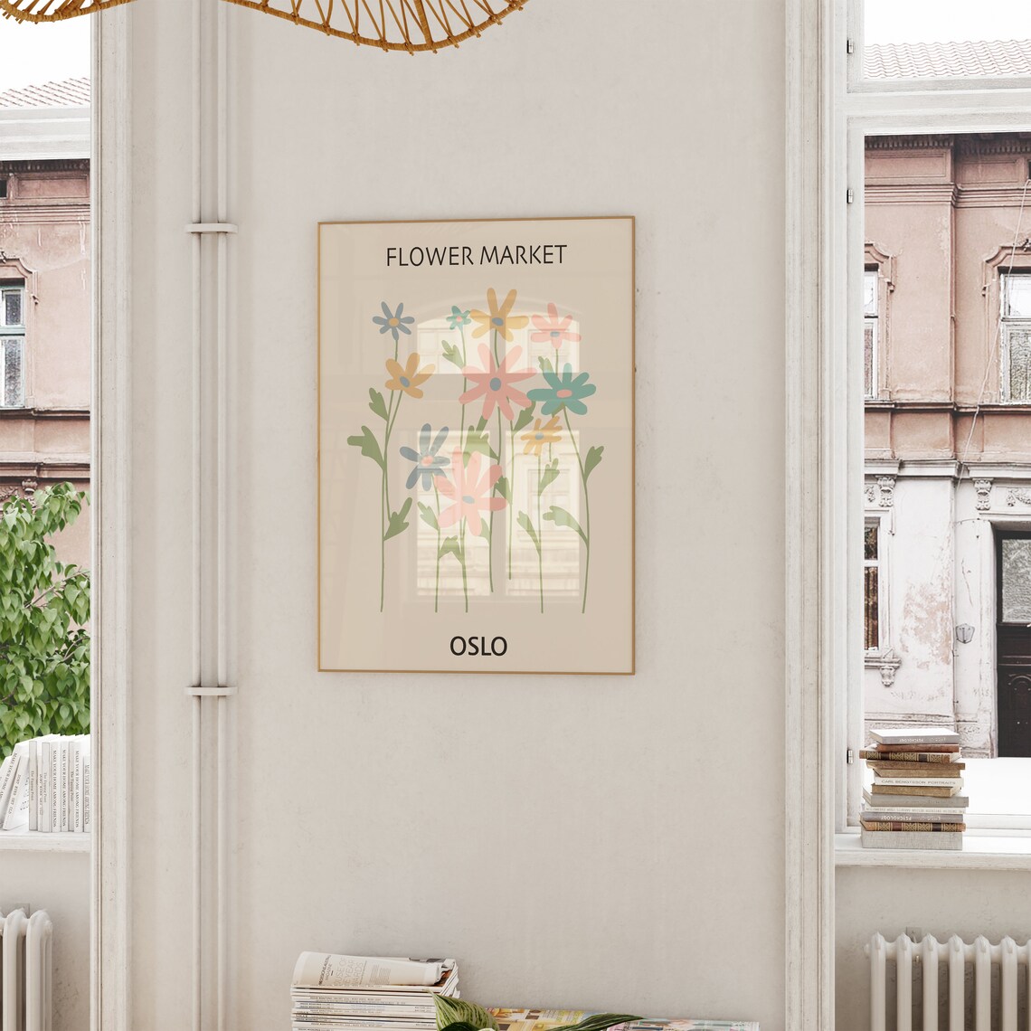 Oslo Flower Market Pastel Wildflower Botanical Artwork Poster - Image 5