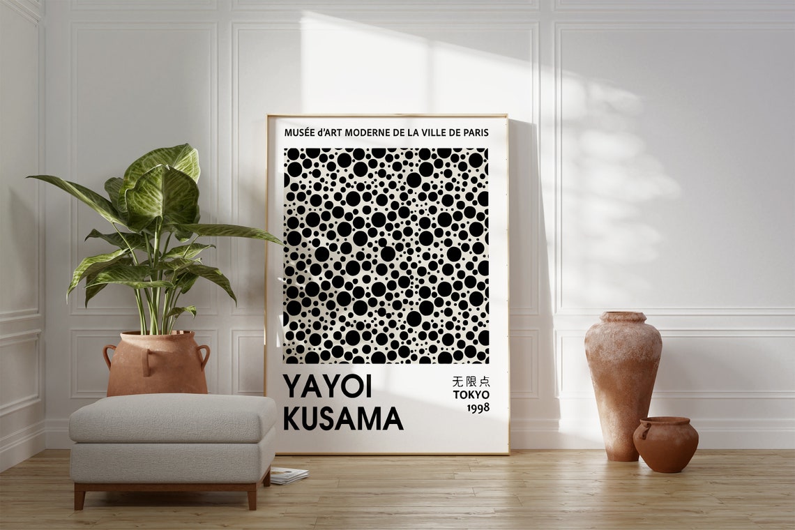 Yayoi Kusama Black Polka Dots Tokyo 1998 Museum Exhibition Poster - Image 2