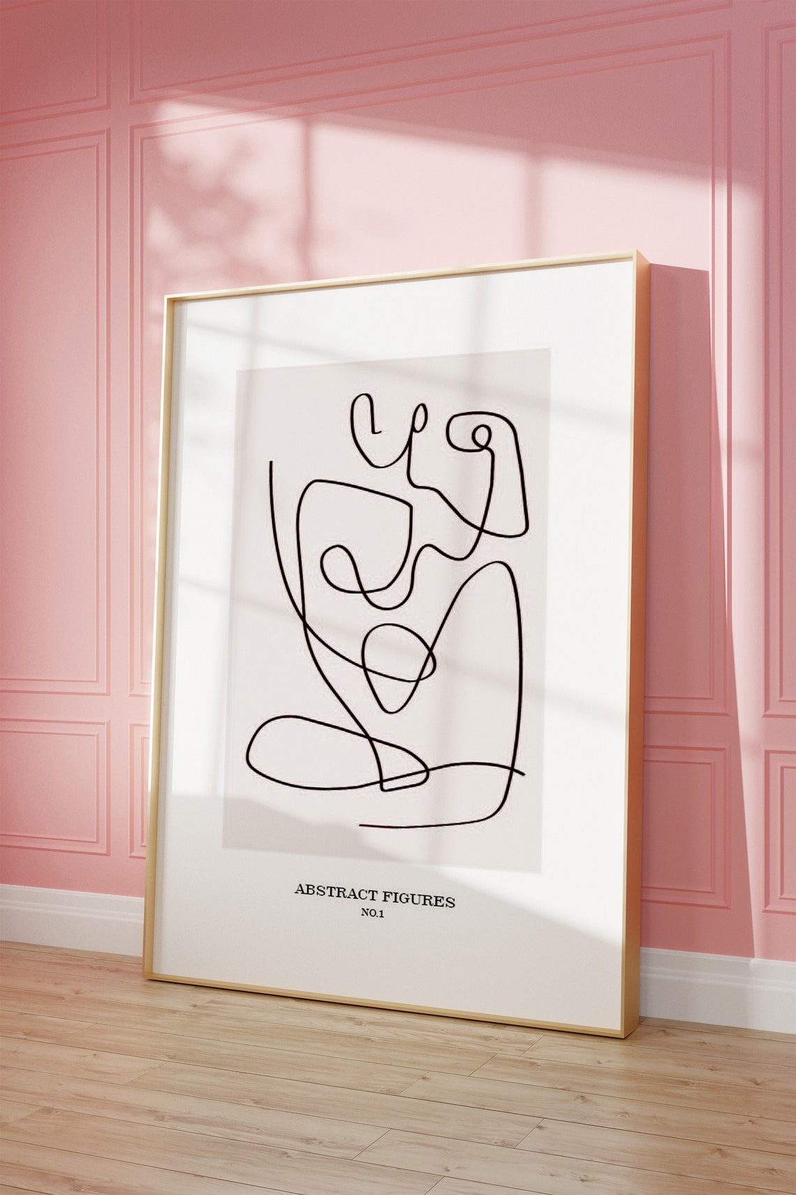 Abstract Figures No 1 Continuous Line Figure Drawing Art Poster - Image 4