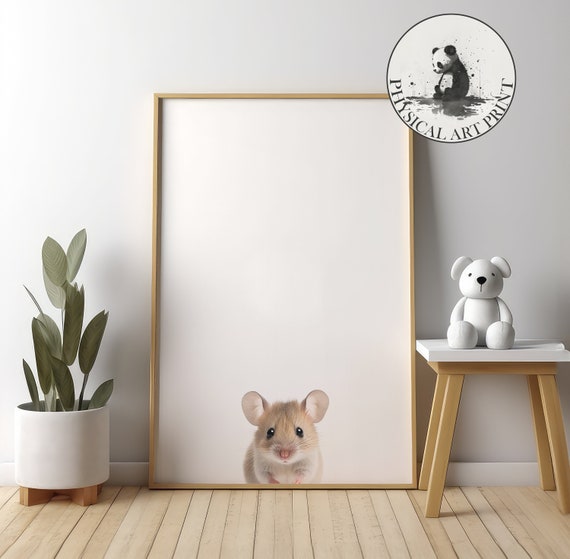 Mouse Wall Art Physical Print Animal Illustration Nursery Decor Infant Matte Poster
