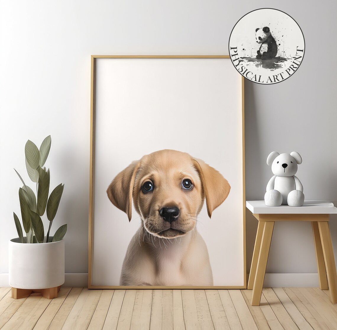 Labrador Retriever Puppy Portrait Nursery Matte Cute Dog Decor Wall Poster