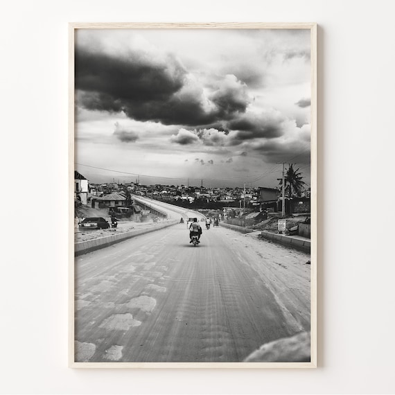 Nigeria Wall Art Nigeria Print Black And White Town Nigeria Poster Nigeria Photo Nigeria Wall Decor Abuja Lagos Africa C19 229