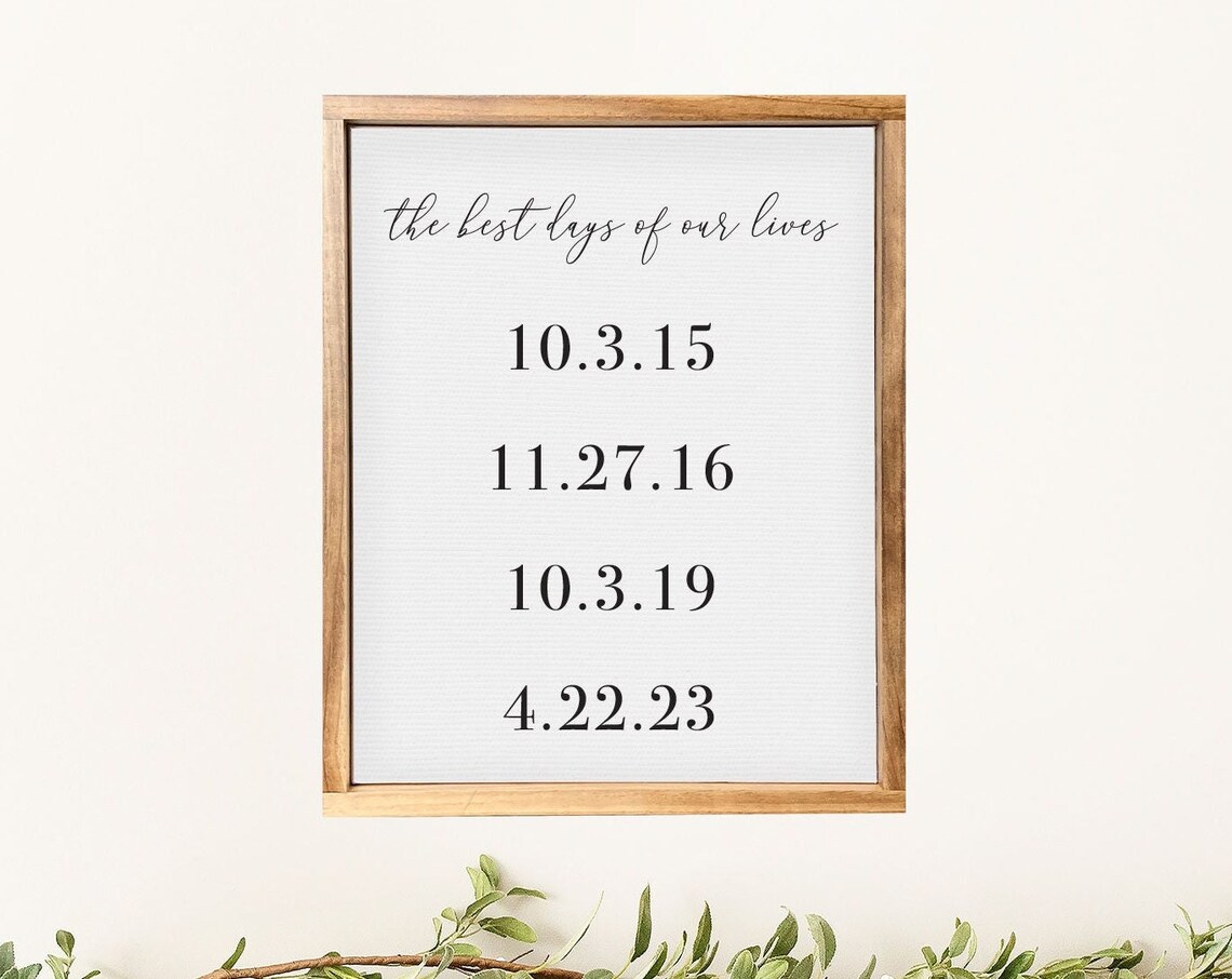 The Best Days of Our Lives Kids Birth Dates Family Sign Poster - Image 3