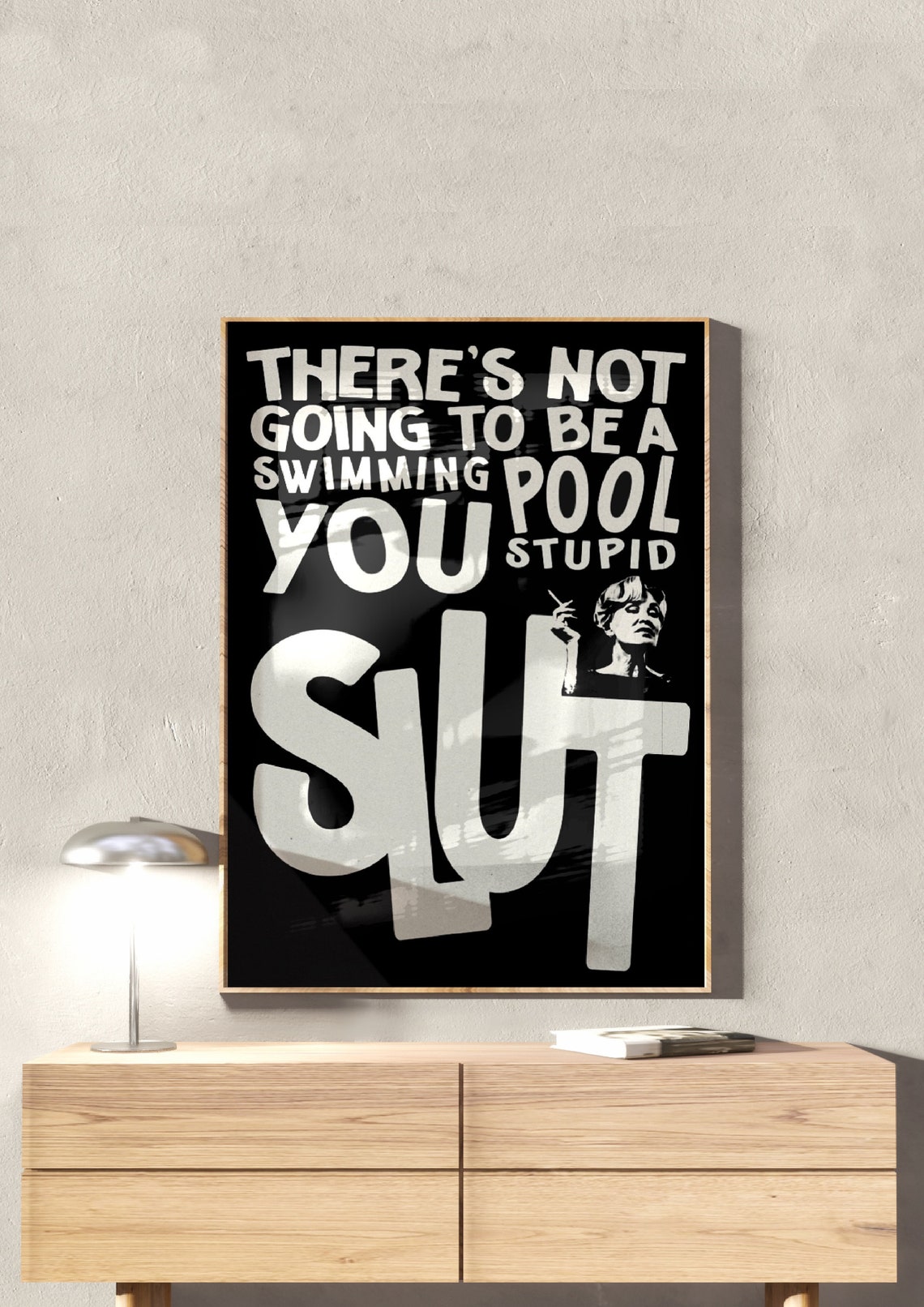 Funny Bold Black Sarcastic Swimming Pool Quote Statement Poster - Image 3