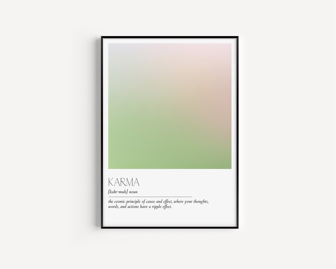 Karma Definition Minimalist Typography Art Print