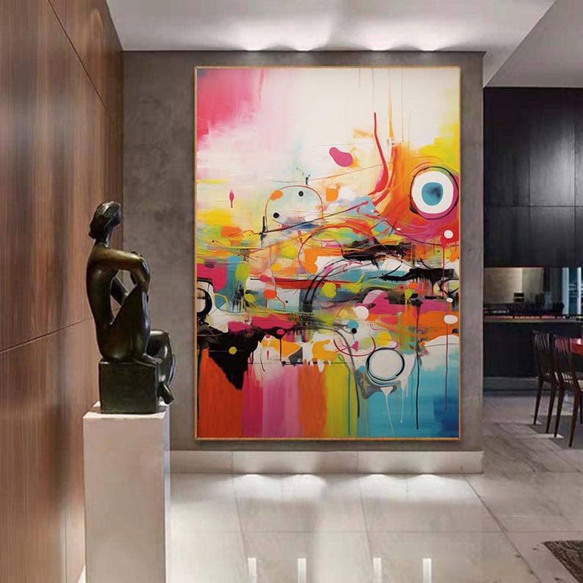 Rainbow Drip Multicolor Modern Abstract Vertical Bright Color Poster - Image 7