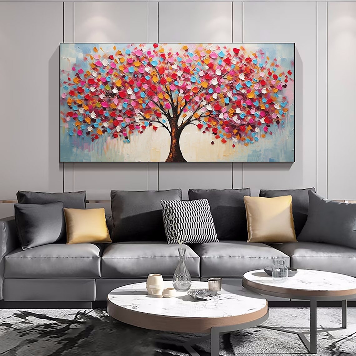 Tree of Life Rainbow Blossom Wide Palette Knife Growth Poster - Image 4