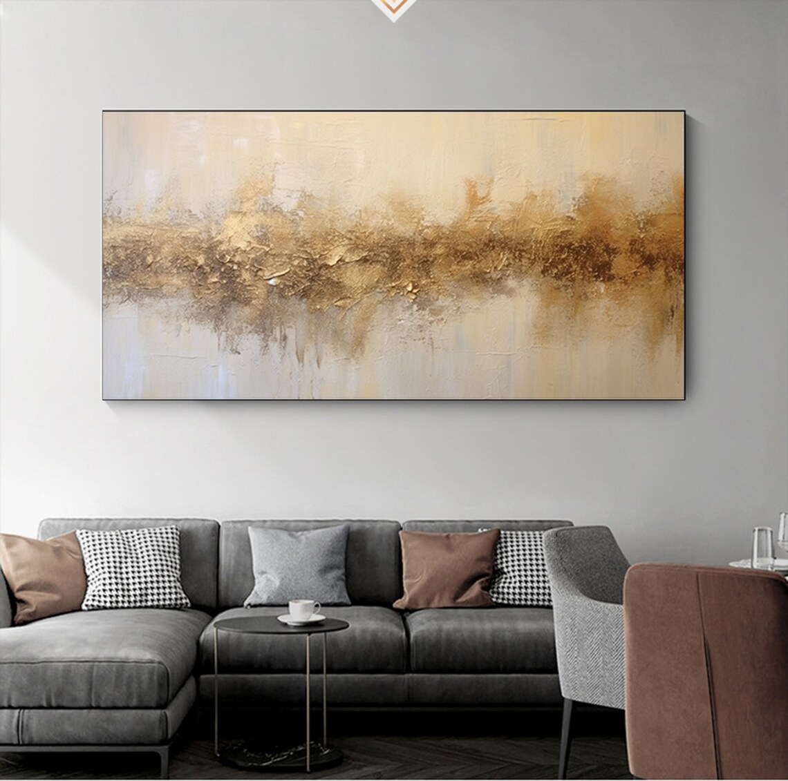 Beige Gold Abstract Painting, Modern Wall Art Print - Image 7