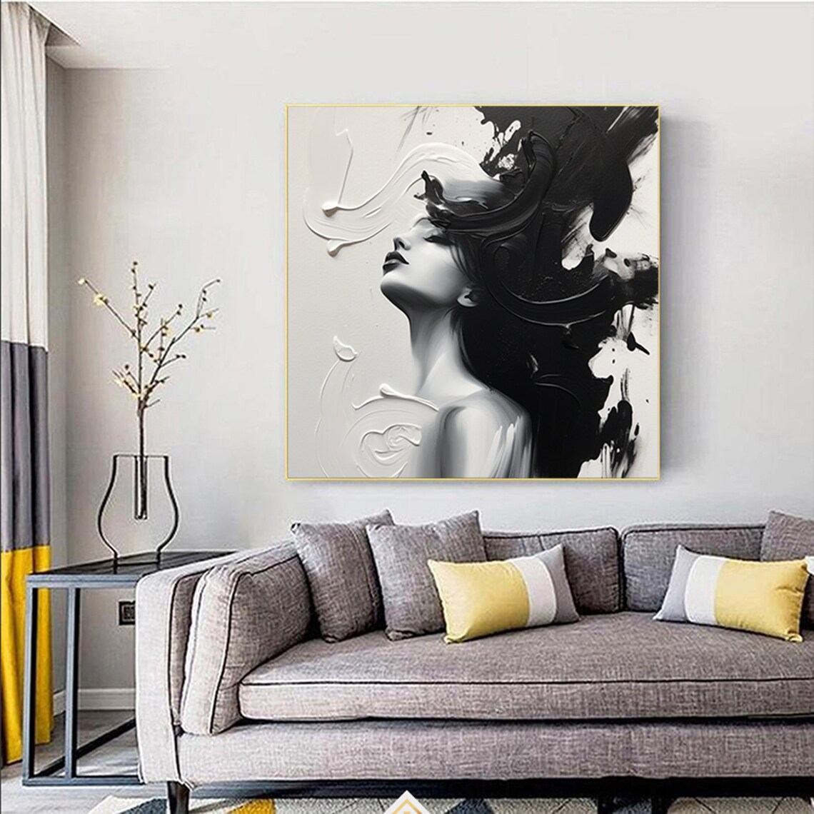 Black and White Abstract Art Print, Modern Wall Art - Image 3