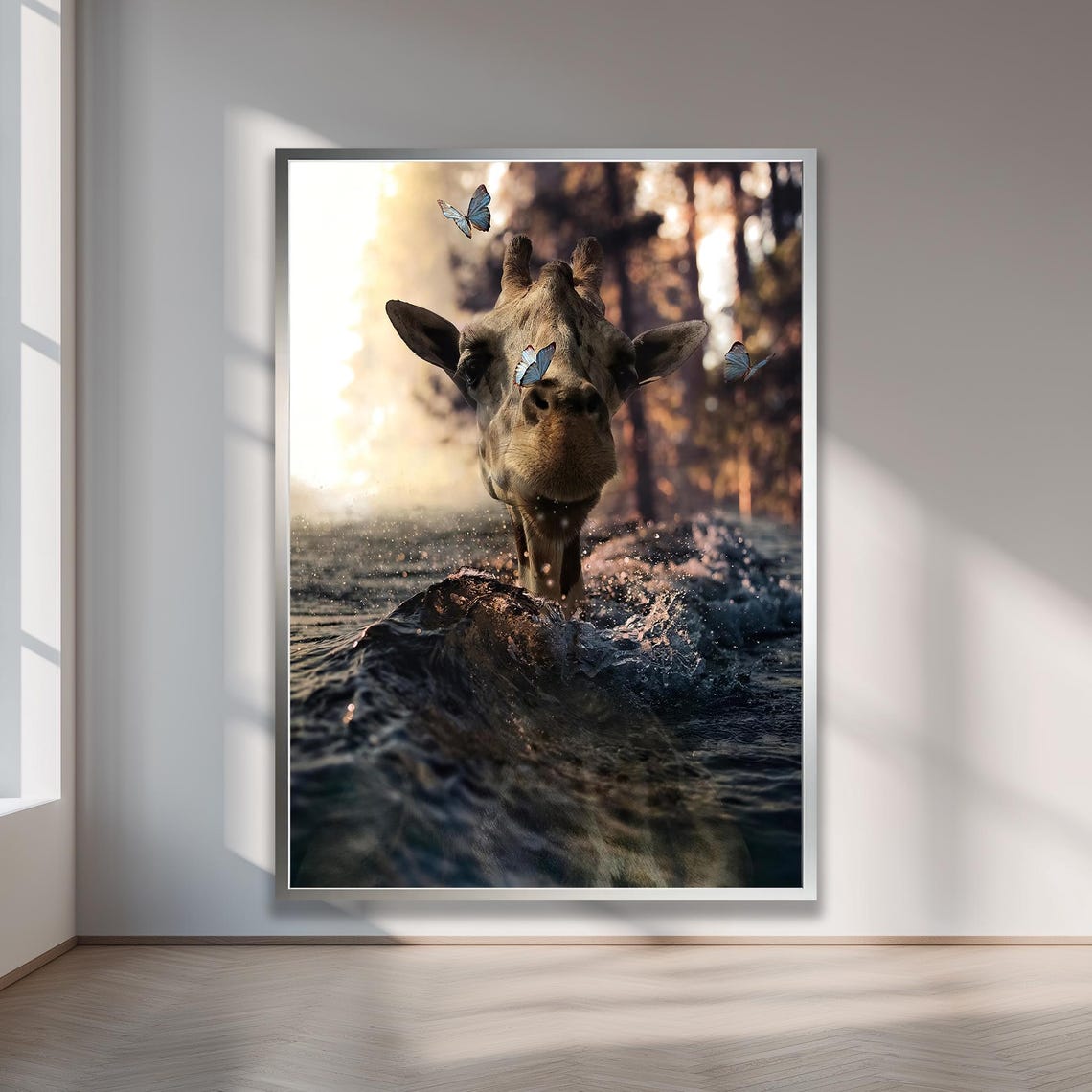 Giraffe Canvas Wall Art Safari Home Decor