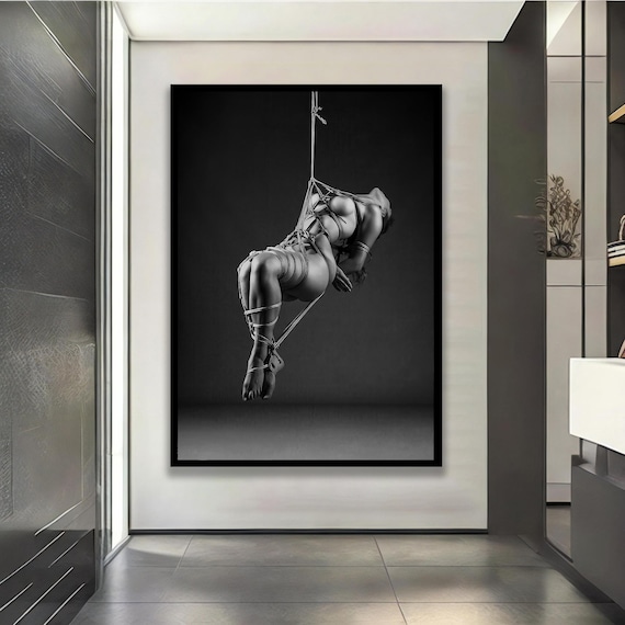 Shibari Rope Art Black and White Fine Art Photography Poster