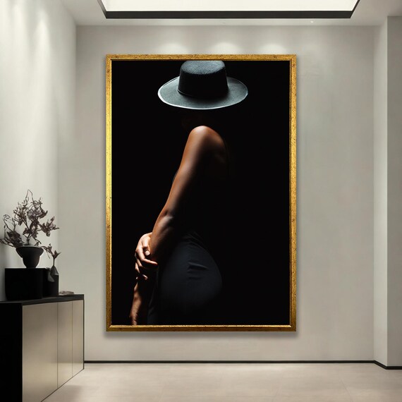 Mystery Woman Black Hat Dark Silhouette Moody Fine Art Photo Poster