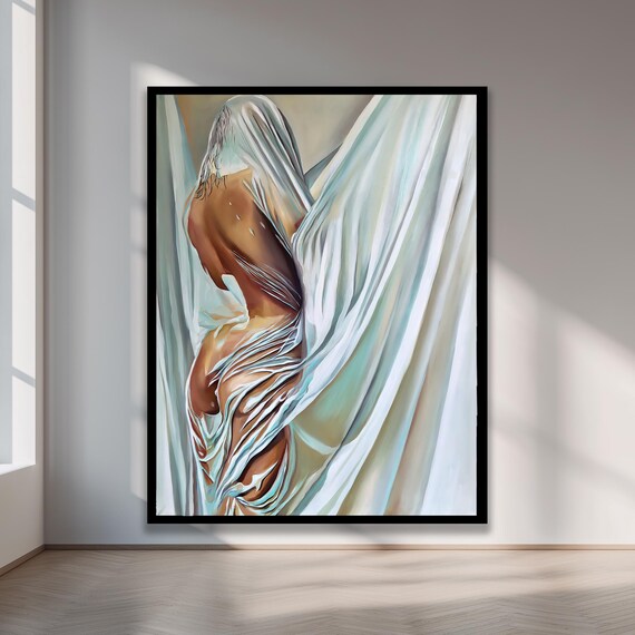 Graceful Silhouette Elegant Abstract Nude Canvas Art