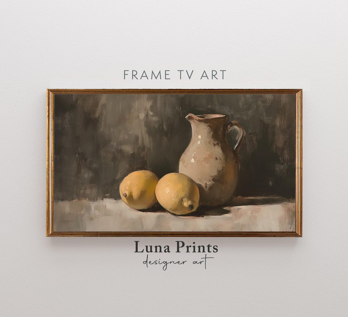 Neutral Lemon Art Print, Moody Spring Fruit