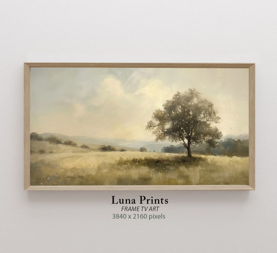 Tree Landscape Tv Art Country Field Painting Artwork Spring