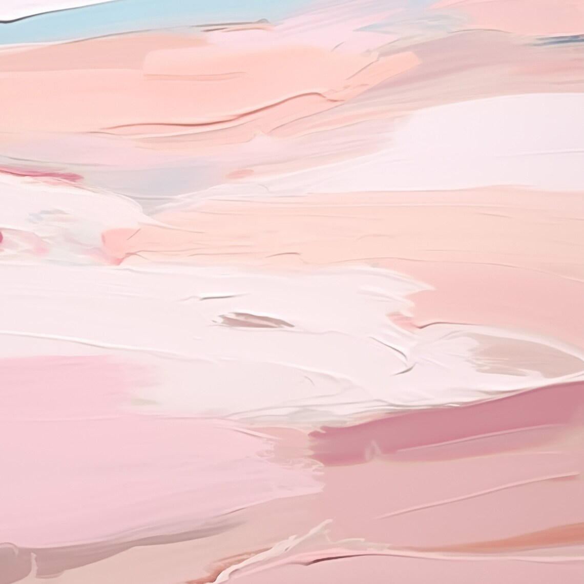 Pastel Beach Pink Abstract Coastal Art Poster