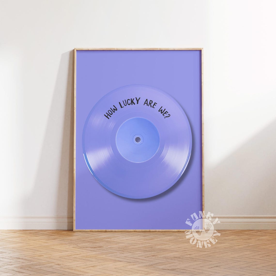 How Lucky Are We Purple Vinyl Record Lavender Music Art Poster - Image 3