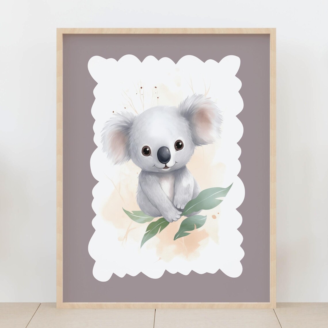 Baby Koala Wall Art, Nursery Decor Art Print