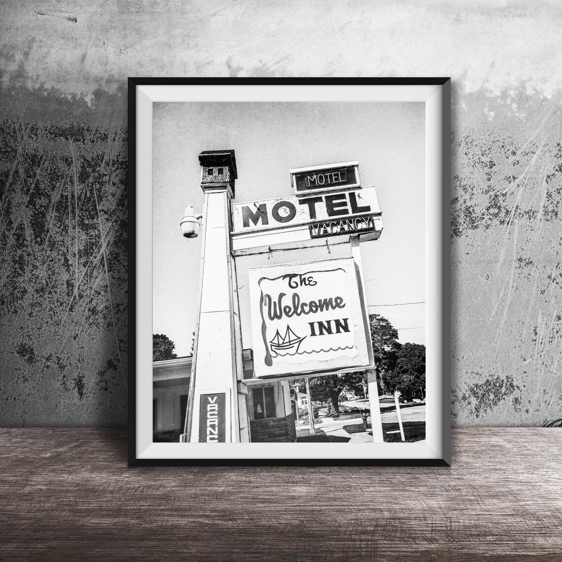 The Welcome Inn Motel Vacancy Retro Roadside Sign Photo Poster - Image 2