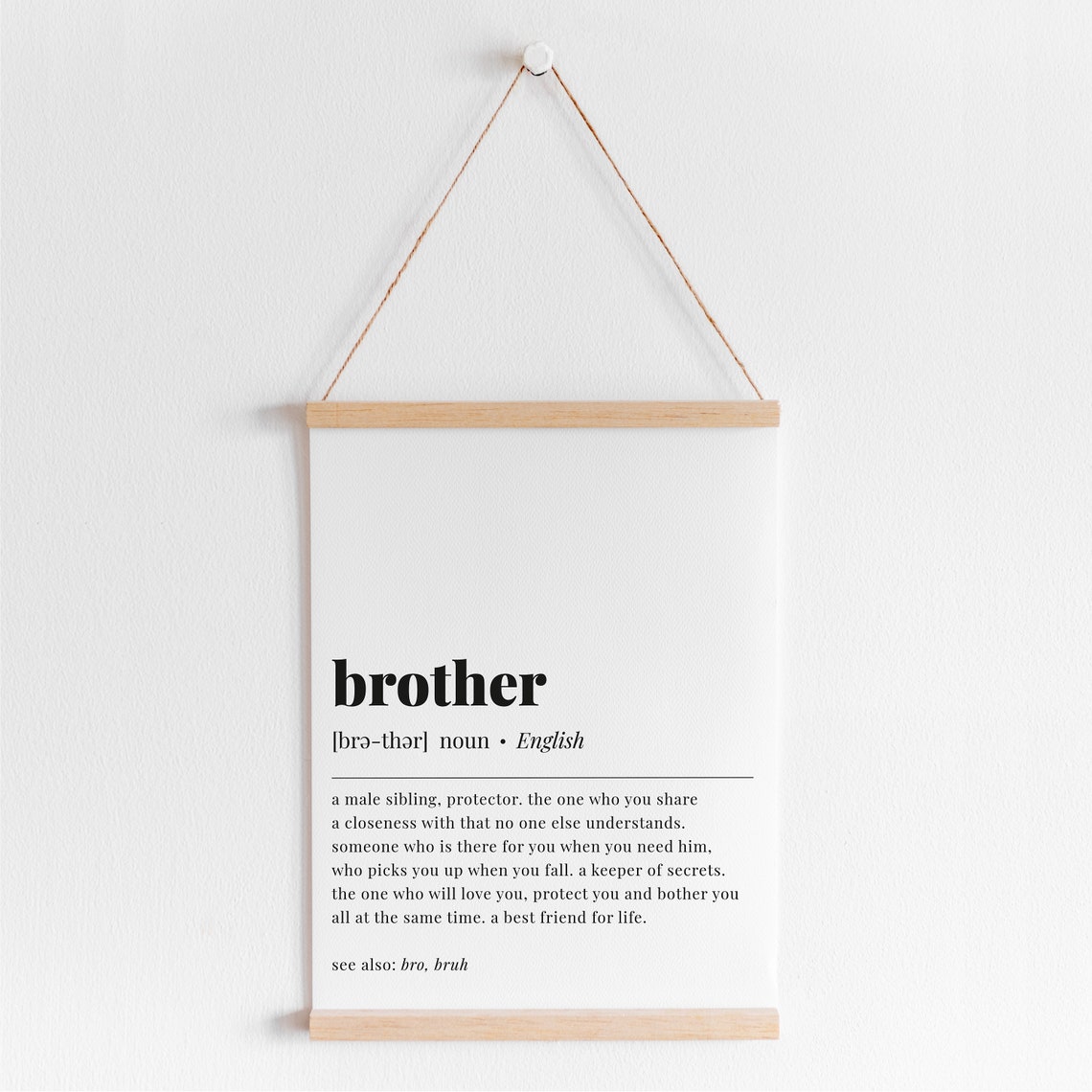 Brother Definition Heartfelt Gift For Brothers Noun Meaning Poster - Image 6