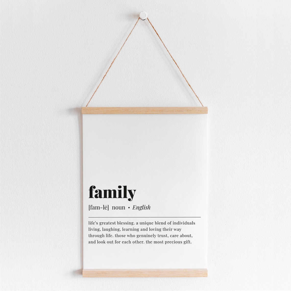 Family Definition Blessing Home Decor Minimalist Typography Poster