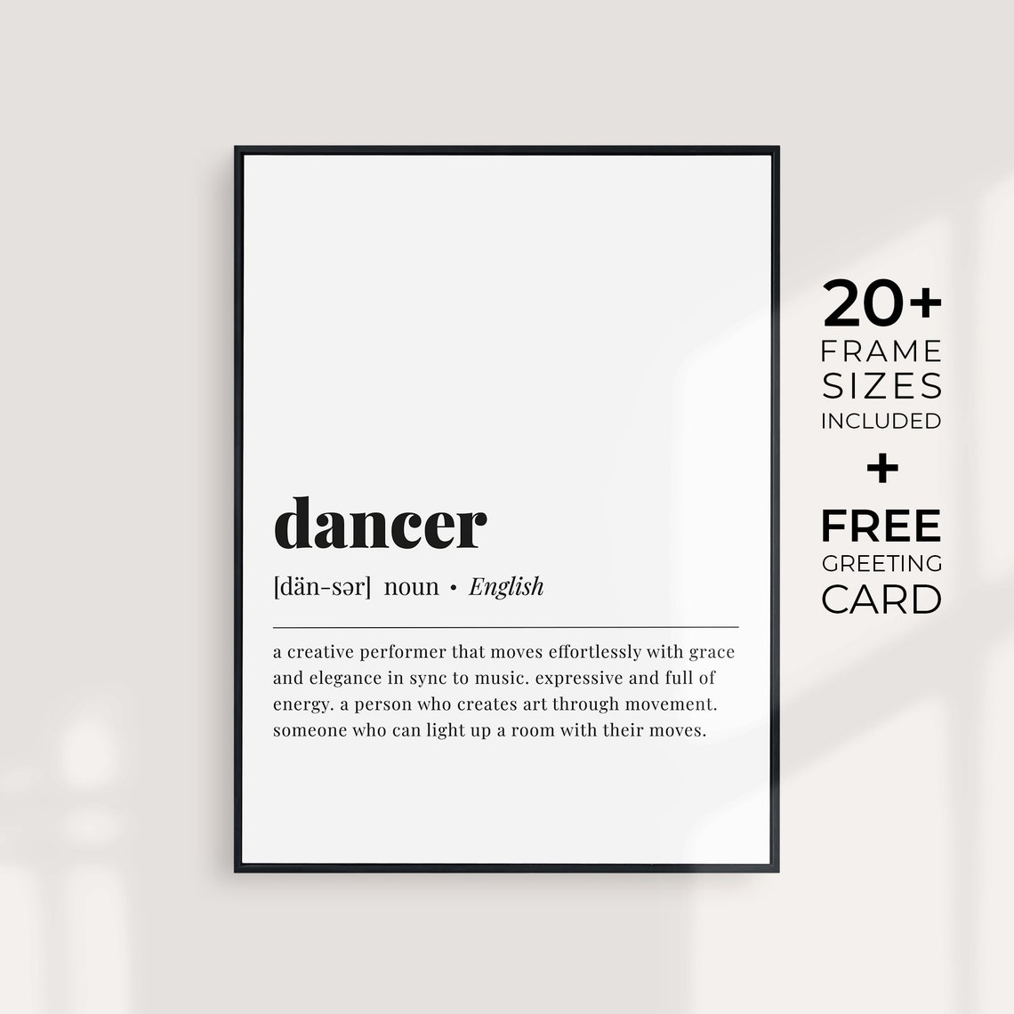 Dancer Definition Dance Gift Performer Minimalist Typography Poster - Image 3