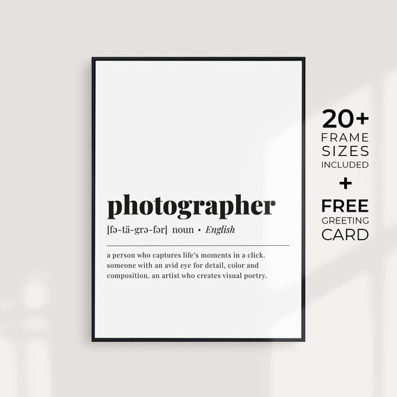 Photographer Gift Photographer Definition Print Gift For Photographer Dictionary Art Prints Photographer Poster