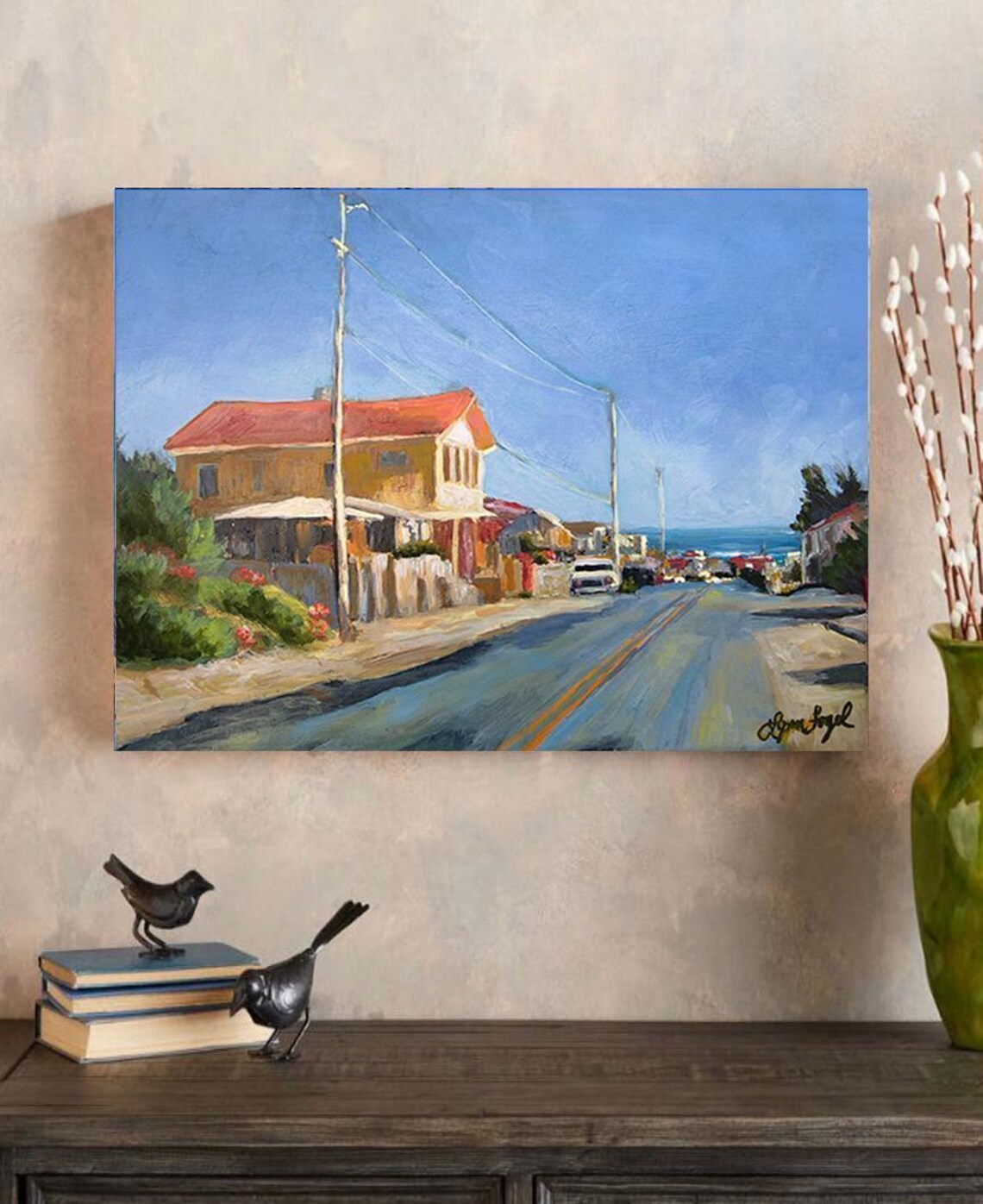 San Clemente Neighborhood Street Red Roofs Ocean View Poster - Image 5