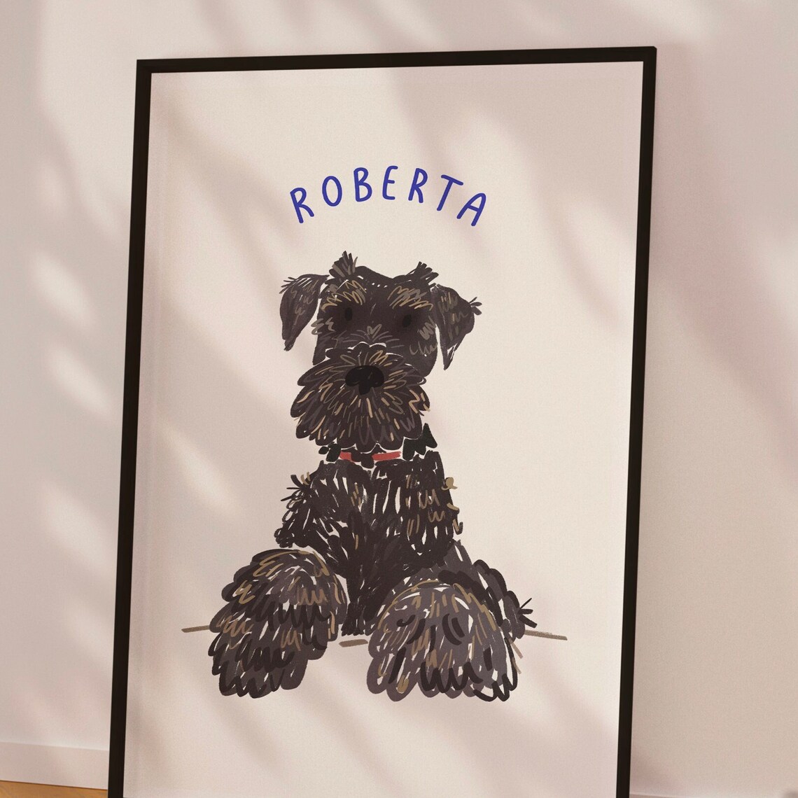 Custom Dog Portrait Watercolor Wall Art Print
