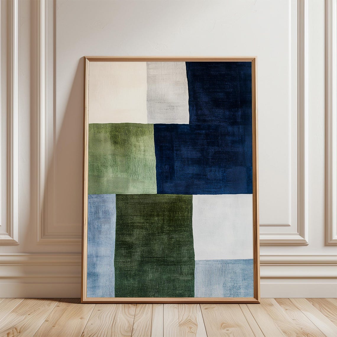 Green Blue Beige Geometric Minimalist Modern Art Wall Poster - Image 5