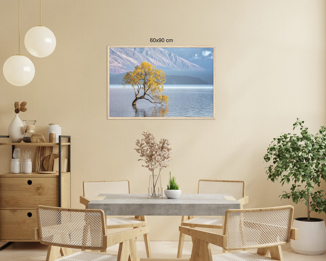 Lake Wanaka New Zealand Lone Tree Morning Light Mountain Poster - Image 2